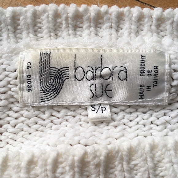 Vintage Barbra Sue floral abstract striped sweater size S - Picture 7 of 9